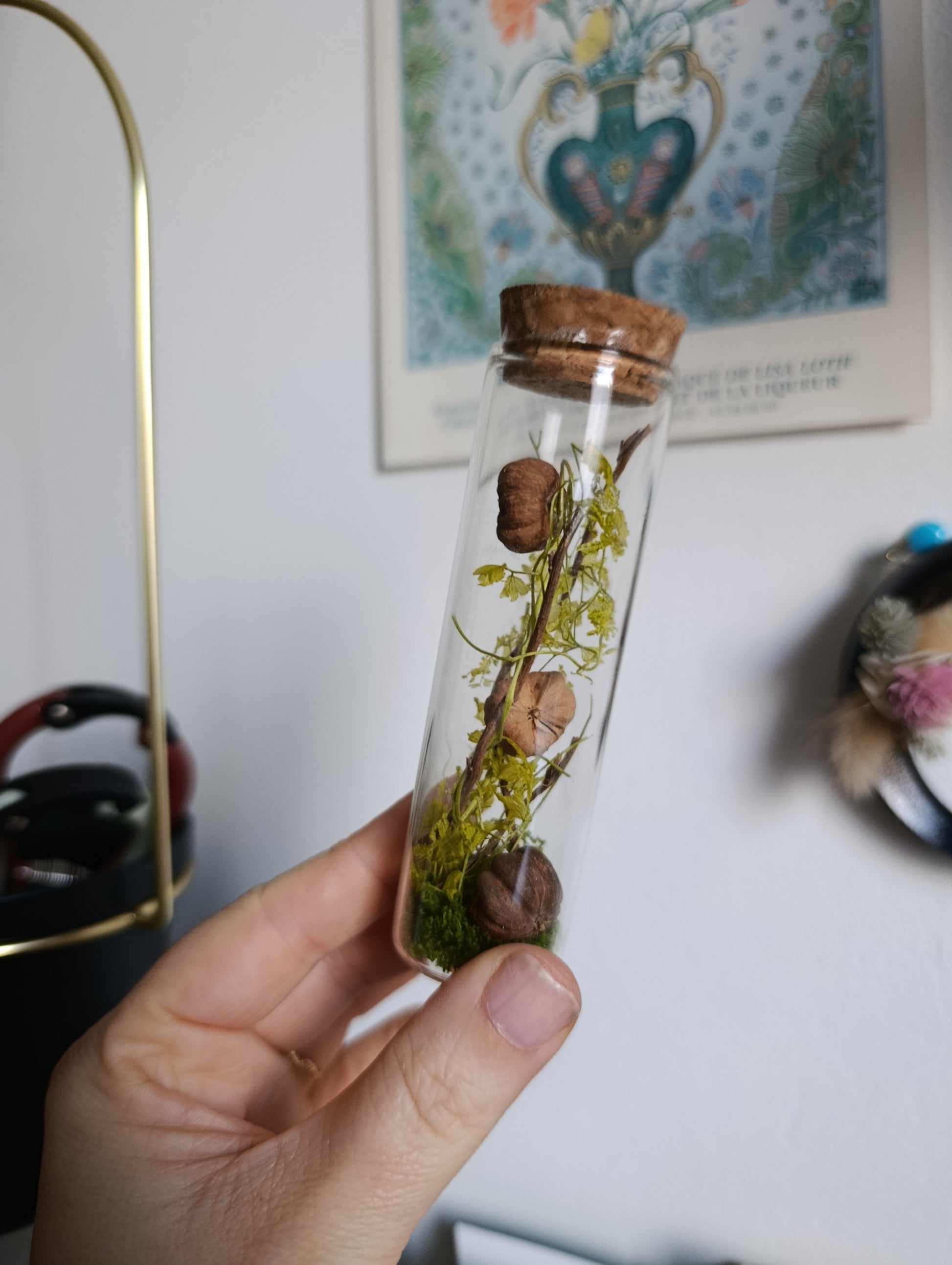 fiole végétale avec citrouilles